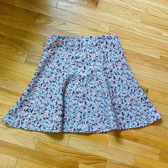 Textured fabric mini skater skirt in neon confetti print by Louche - Picture 2 of 7